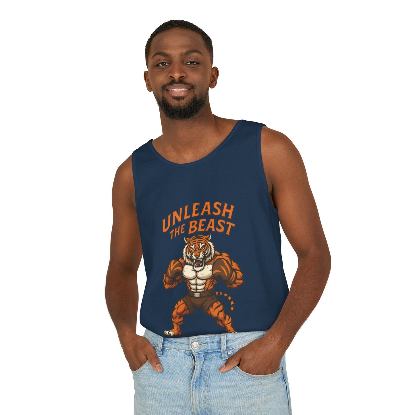 Unleash The Beast Tiger Gym Tank Top - Mens Workout Muscle Tank, Fitness Motivation Sleeveless Shirt, Bodybuilding Top, Strong Beast Gym Top