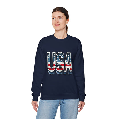 USA Patriotic Crewneck Sweatshirt for All Seasons, Cozy Sweatshirt for Independence Day, Casual Wear, Gift for Friends and Family