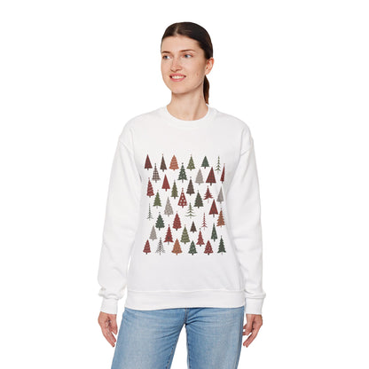 Minimal Christmas Tree Sweatshirt, Rustic Holiday Pullover