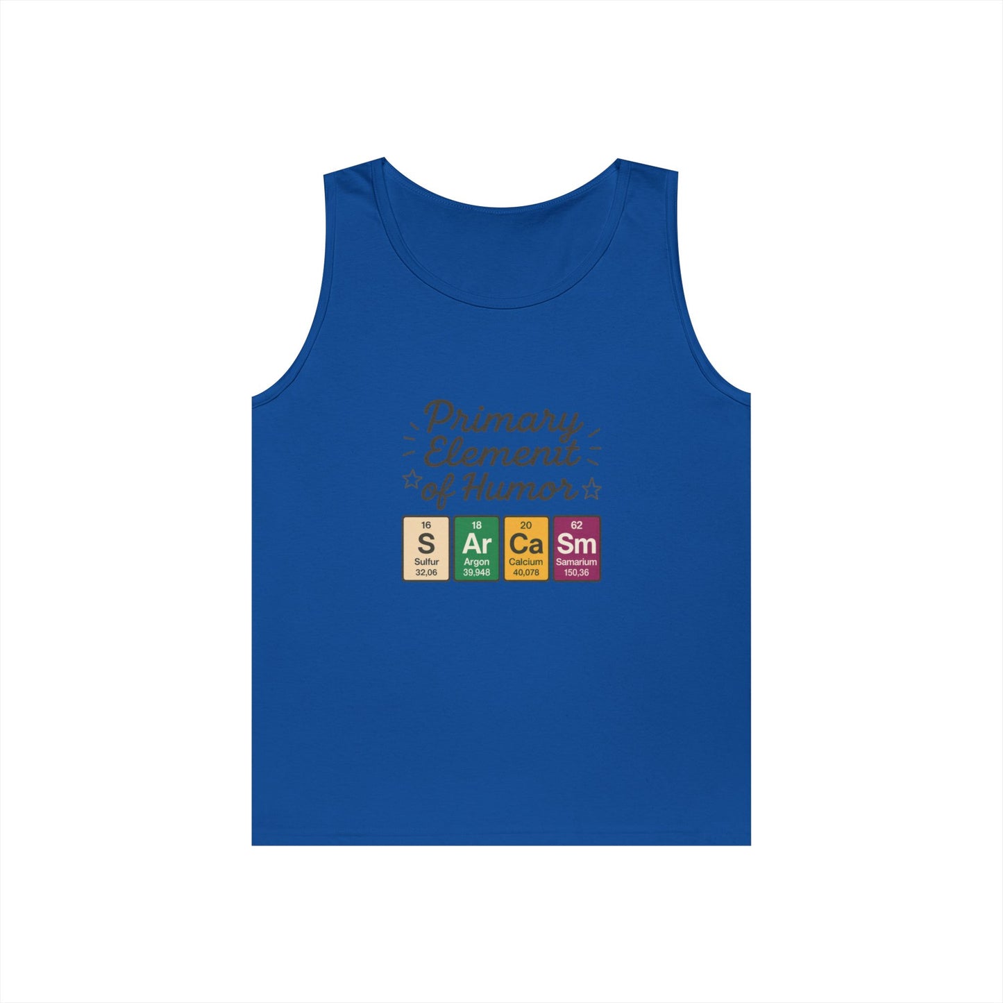Sarcasm Tank Top for Men, Funny Chemistry Shirt, Science Humor Sleeveless Tee, Nerdy Summer Gym Shirt for Him, Chemistry Elements