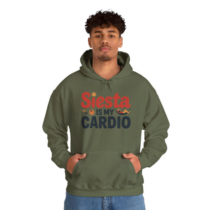 Mens Heavy Blend™ Hooded Sweatshirt, Siesta Is My Cardio Funny Mens Hoodie Spain Humor Gift