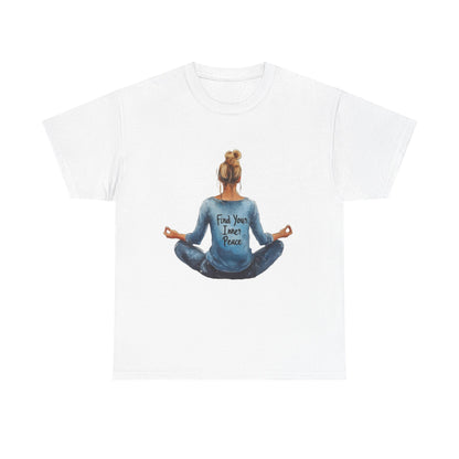 Find Your Inner Peace Unisex Heavy Cotton Tee, Motivational Shirt, Meditation Apparel, Relaxation Gift, Casual Wear, Mindfulness Tee