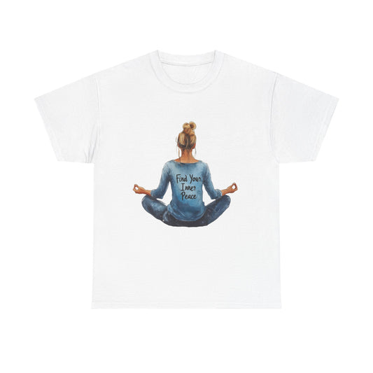 Find Your Inner Peace Unisex Heavy Cotton Tee, Motivational Shirt, Meditation Apparel, Relaxation Gift, Casual Wear, Mindfulness Tee