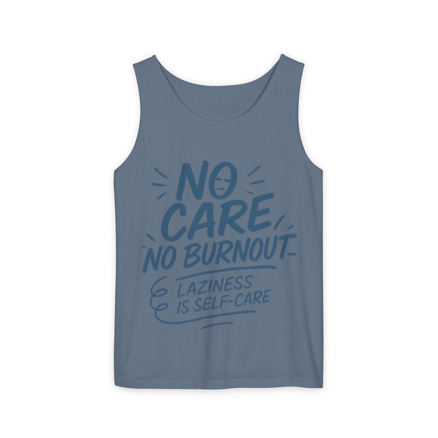 Mens Lazy Life Tank Top, No Care No Burnout Funny Quote, Workout Gym Sleeveless Shirt, Humor Gift for Him, Gift for Mental Health Awareness