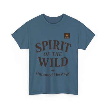 Spirit of the Wild Mens Heavy Cotton Tee, Nature Lover Gift, Outdoor Adventure Shirt, Unisex Tee, Casual Wear, Unique Graphic Apparel