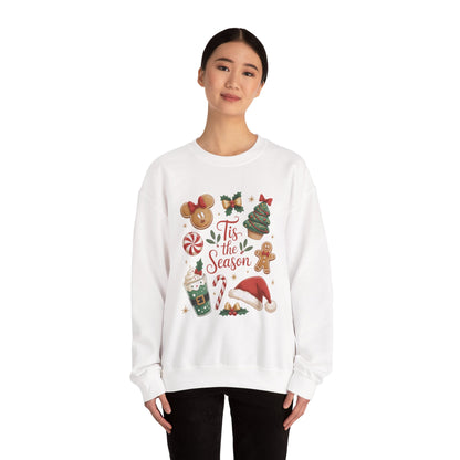 Women's Tis the Season Christmas Sweatshirt, Cozy Cookie - Cocoa Holiday Jumper, Women's Crewneck Sweatshirt