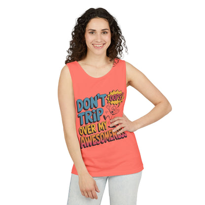 Funny Graphic Tank Top, Don't Trip Over My Awesomeness Tank, Womens Cotton Tank for Casual Wear, Gift for Friends, Birthday Gift, Humor Tee