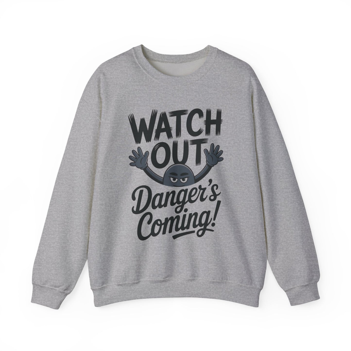 Mens Casual Crewneck Sweatshirt with Warning Message, Funny Gift for Friends, Cozy Layer for Everyone, Great for Halloween, Fall