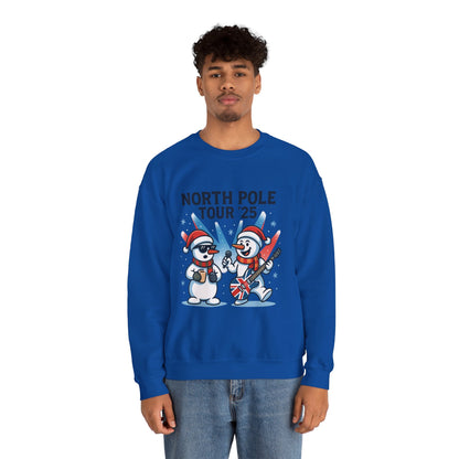 North Pole Tour 25 Men's Christmas Sweatshirt, Funny Rock Band Holiday Jumper