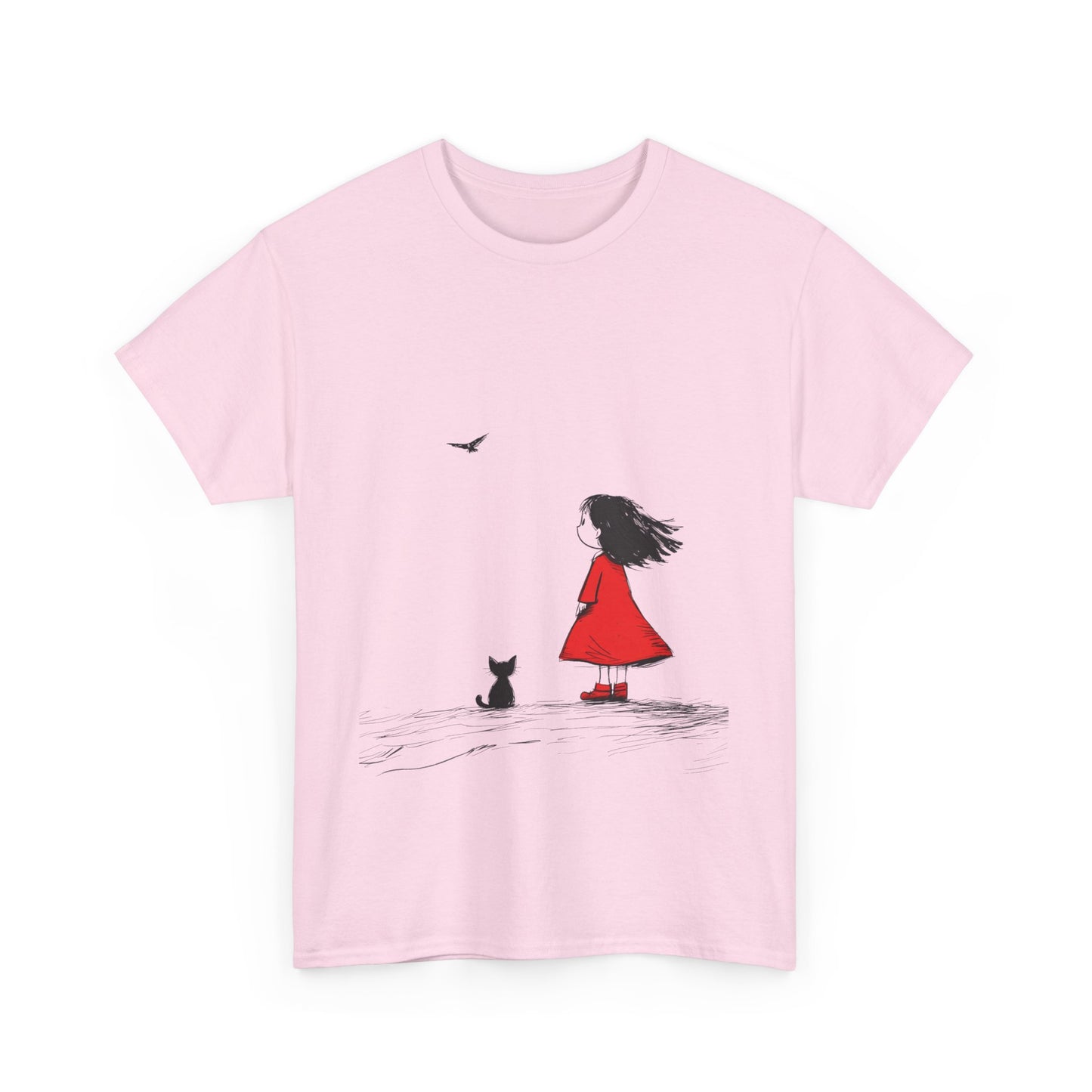 Cat Lover Tee, Cute Graphic T-Shirt, Cat & Girl Design, Gift for Cat Owners, Casual Stylish Unisex Cotton Shirt, Women's Cotton T-Shirt