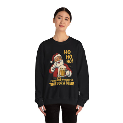Funny Santa Beer Christmas Sweatshirt, Men's Holiday Pullover, Men's Heavy Blend™ Crewneck Sweatshirt