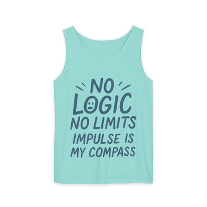 Funny Mens Tank Top, No Limits Impulse Quote, Relaxed Fit Tee, Casual Wear for Creatives, Gift for Artists Impulsive Style Shirt