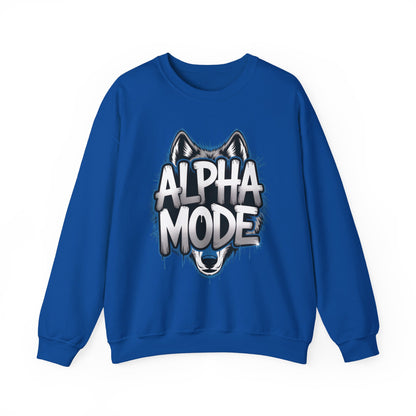 Mens Heavy Blend™ Crewneck Sweatshirt, Alpha Mode Mens Wolf Graphic Crewneck Sweatshirt