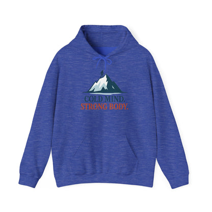 Men's Heavy Blend™ Hooded Sweatshirt, Cold Mind Strong Body Sweatshirt, Nordic Mountain Minimalist Pullover