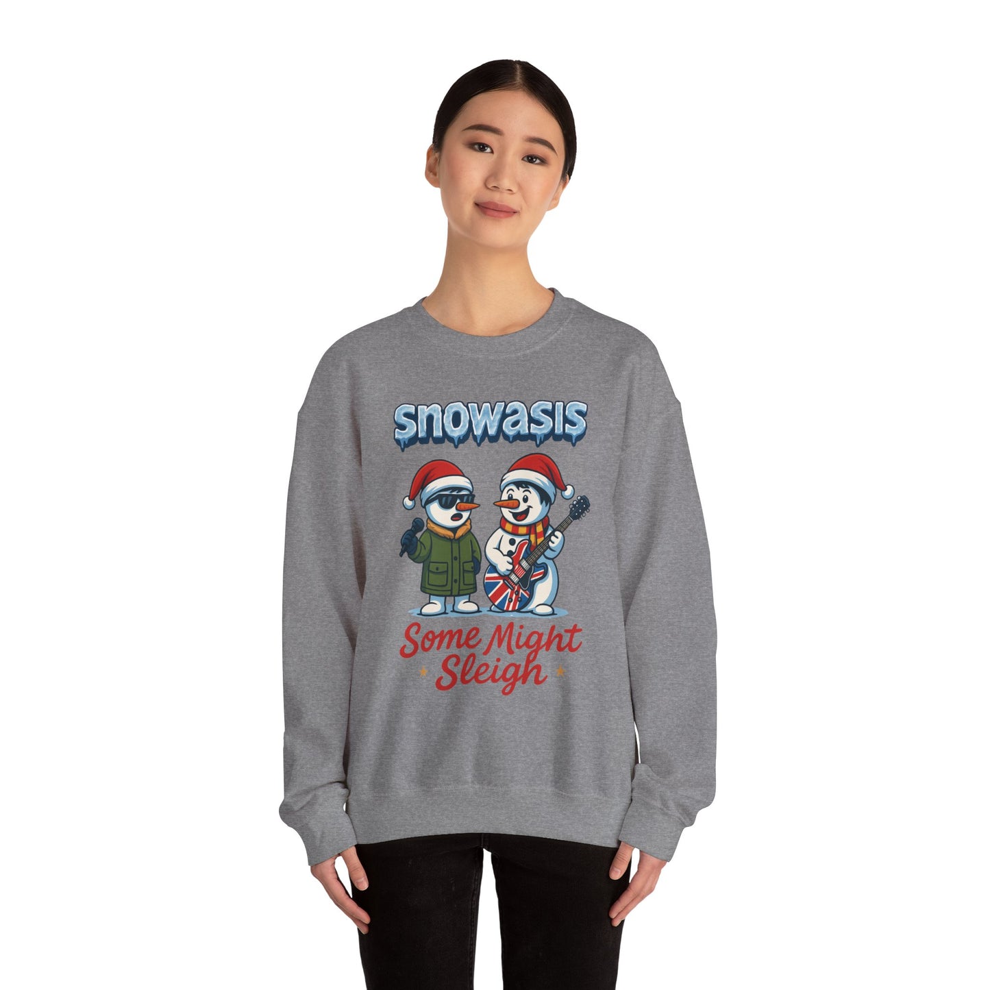 Snowasis Some Might Sleigh Women's Christmas Sweatshirt, Funny Retro Holiday Jumper