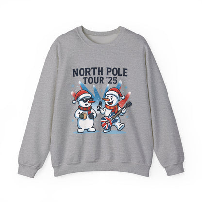 North Pole Tour 25 Women's Christmas Sweatshirt, Funny Rock Holiday Jumper