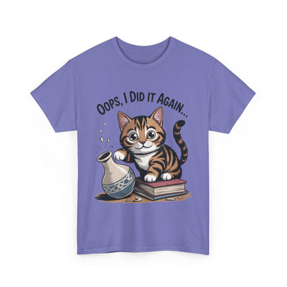 Playful Cat Women's Tee, Funny Oops I Did It Again Design, Cat Lover Gift, Casual Wear, Birthday Gift, Pet Lover Tee, Women's Gift