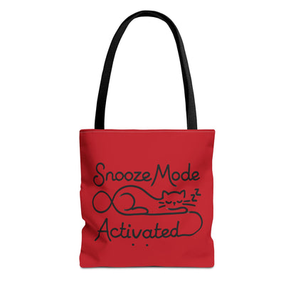 Sleepy Cat Tote Bag - Snooze Mode Activated, Cute Cat Lover Gift, Lounge Essential, Beach, Grocery, Everyday Use, Beach Weekender Bag
