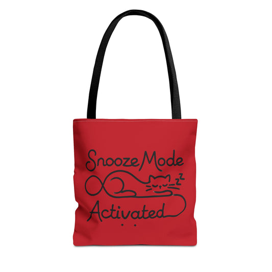 Sleepy Cat Tote Bag - Snooze Mode Activated, Cute Cat Lover Gift, Lounge Essential, Beach, Grocery, Everyday Use, Beach Weekender Bag