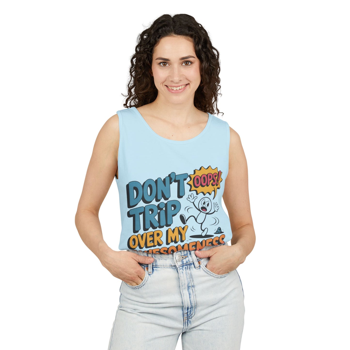 Funny Graphic Tank Top, Don't Trip Over My Awesomeness Tank, Womens Cotton Tank for Casual Wear, Gift for Friends, Birthday Gift, Humor Tee