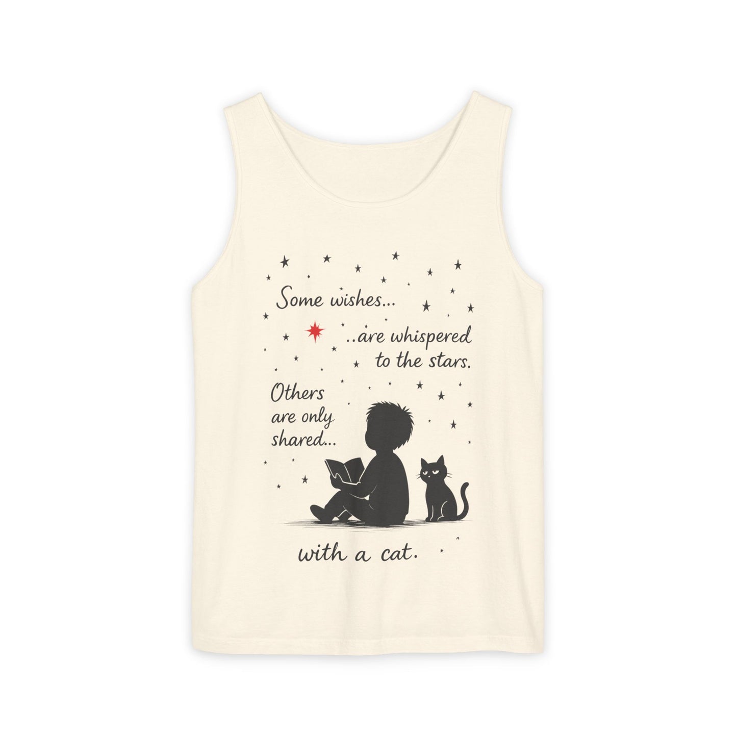 Whimsical Cat Lover's Tank Top, Inspirational Quote Top, Womens Garment-Dyed Summer Shirt, Gifts for Cat Moms, Casual Wear, Pet [...]