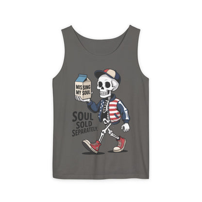 Funny Skeleton Tank Top, Soul Sold Separately Muscle Tee, Missing My Soul Graphic Shirt, Gothic Streetwear Workout Top