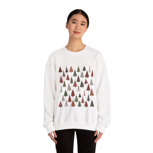 Minimal Christmas Tree Sweatshirt, Rustic Holiday Pullover