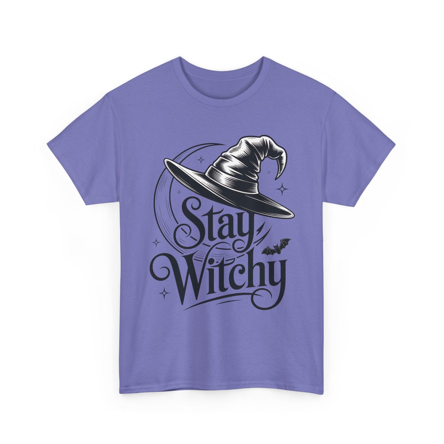 Stay Witchy Gothic Moon Witch Hat Women's T-Shirt, Minimalist Halloween Witchy Graphic Tee