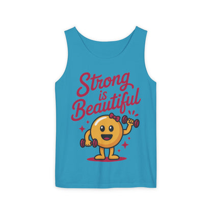 Strong is Beautiful Womens Tank Top, Cute Fitness and Gym Motivation Shirt, Workout Shirt, Exercise Top, Gift for Her, Summer Activewear