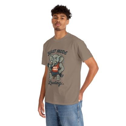 Beast Mode Elephant Gym Shirt, Funny Workout T-Shirt For Men, Max Power Fitness Tee, Beast Mode Loading Graphic, Gym Motivation Gift