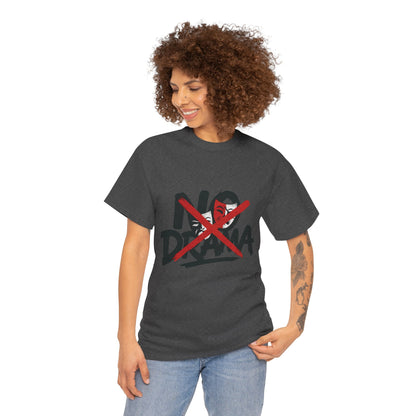 No Drama Unisex Heavy Cotton Tee, Casual Shirt, Gift for Friends, Relaxed Fit, Comfort Wear, Everyday Style