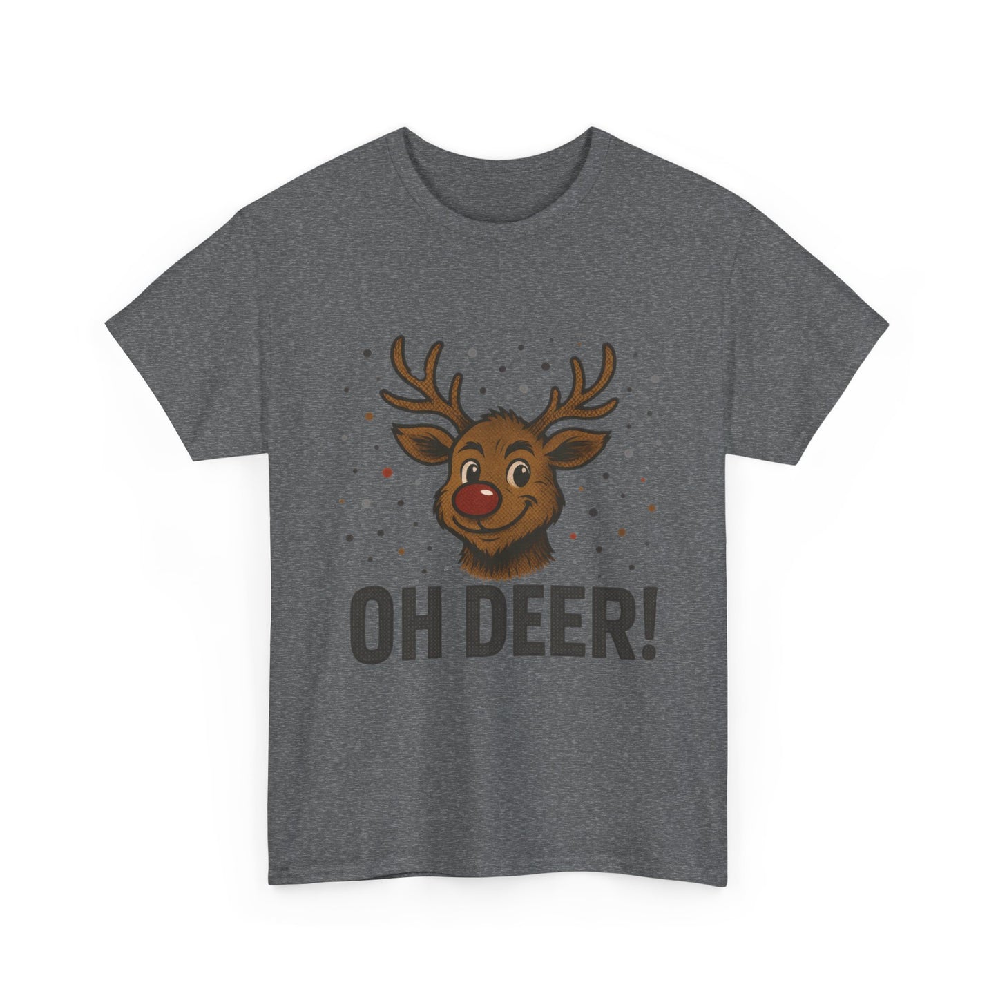 Men's Oh Deer Funny Christmas T-Shirt, Reindeer Holiday Graphic Tee