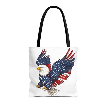 Patriotic Eagle Tote Bag, AOP, Perfect for July 4th, Festivals, Eco-Friendly Shopping, Gift for Nature Lovers, large canvas bag, beach bag