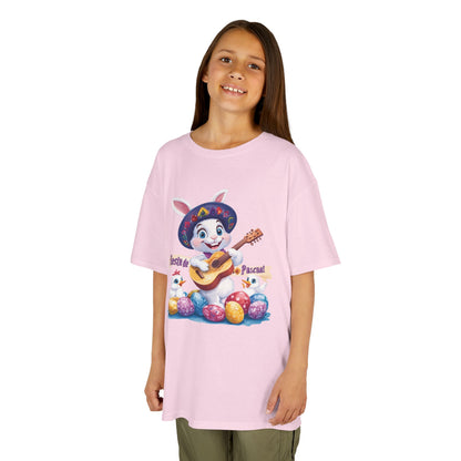 Mexican Easter Bunny Kids T-Shirt - Fiesta de Pascua Shirt with Guitar, Fun Spring Festival Tee, Colorful Holiday Gift for Children
