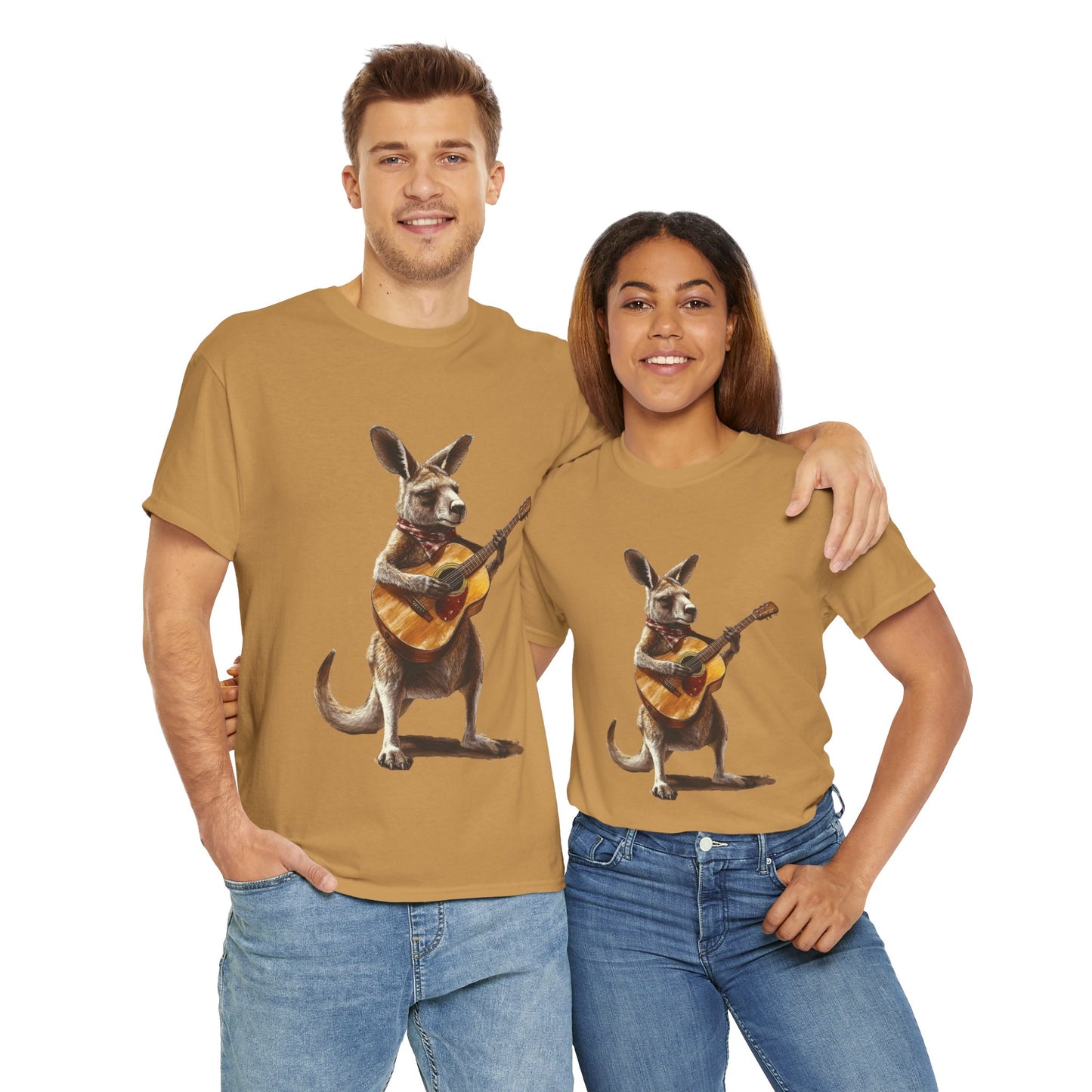 Kangaroo Musician Tee, Fun Graphic Shirt, Unisex Cotton Tee, Gift for Music Lovers, Aussie Music Lover Gift, Guitar Playing Kangaroo T-Shirt