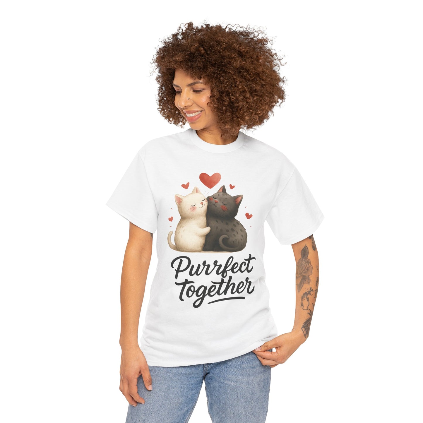 Purrfect Together Cat Womens Tee, Cute Cat Lovers Gift, Funny Animal T-Shirt, Womens Cotton Graphic Tee, Perfect for Valentine's Day, Pet [...]