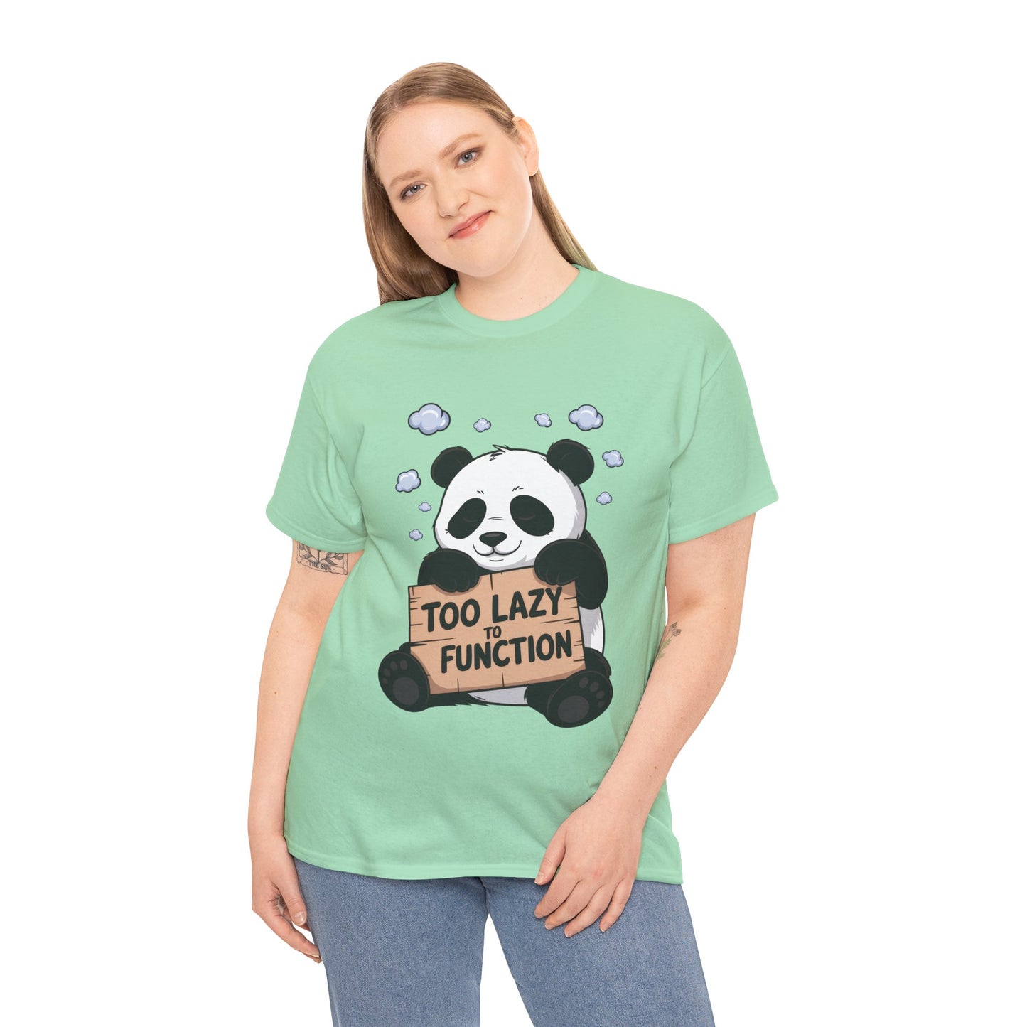 Too Lazy to Function Panda Tee, Unisex Cotton T-Shirt, Funny Shirt, Casual Wear, Gift for Sloth Lovers, Relaxed Vibe