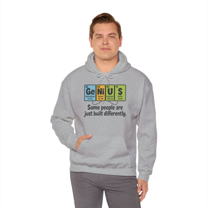 Funny Mens Genius Hoodie, Periodic Table Nerd Sweatshirt, Smart Science Pullover Gift for Him, Science Lover Apparel, Funny Hoodie