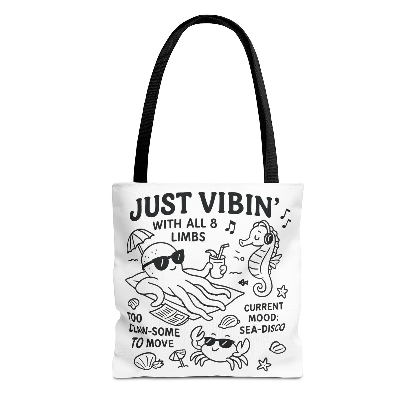 Fun Sea-Themed Tote Bag, Beach Accessories, Summer Vibes, Gift for Ocean Lovers, Reusable Shopping Bag, Cute Beach Tote