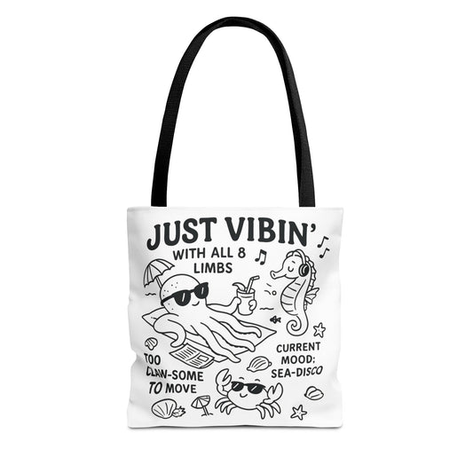 Fun Sea-Themed Tote Bag, Beach Accessories, Summer Vibes, Gift for Ocean Lovers, Reusable Shopping Bag, Cute Beach Tote
