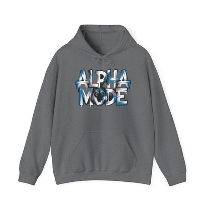 Mens Heavy Blend™ Hooded Sweatshirt, Alpha Mode Wolf Hoodie Mens Bold Streetwear