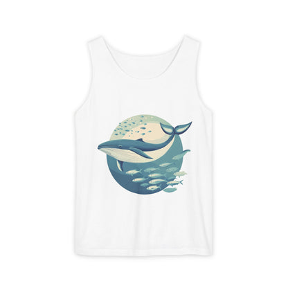 Ocean-Inspired Unisex Tank Top, Whale Design Shirt, Summer Casual Wear, Beach Vibes Gift, Eco-Friendly Fashion