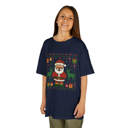 Kids Santa Christmas Shirt, Holiday Style Kids Sweater