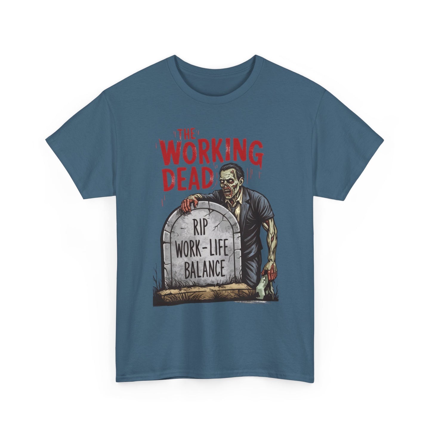 The Working Dead Shirt Men, Funny Work Life Balance Zombie Tee, RIP Work Shirt, Halloween Tee
