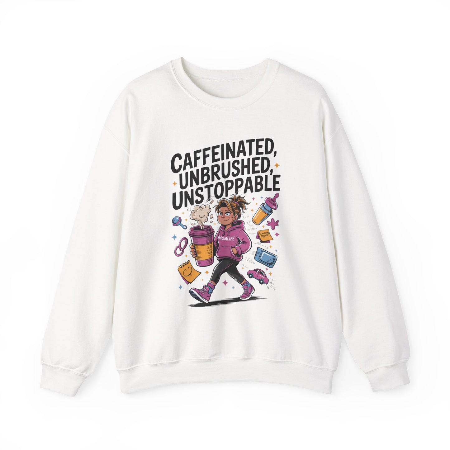 Caffeinated Mom Sweatshirt, Funny Mom Life Quote,  Mother's Day Gift,New Mother Tired Mother Gift, Coffee Lover Gift, Coffee Addict Mom