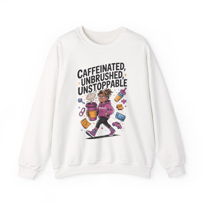 Caffeinated Mom Sweatshirt, Funny Mom Life Quote,  Mother's Day Gift,New Mother Tired Mother Gift, Coffee Lover Gift, Coffee Addict Mom
