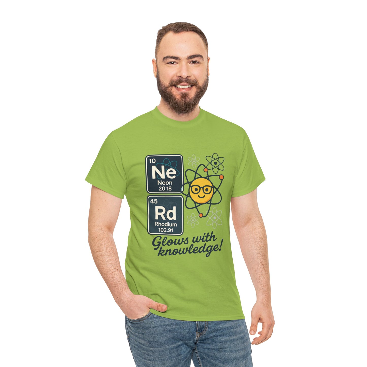 Funny Mens Nerd T-Shirt, NeRd Periodic Table Shirt, Glowing Knowledge Tee, Science Lover Gift, Chemistry Shirt, STEM Apparel, Science Tee