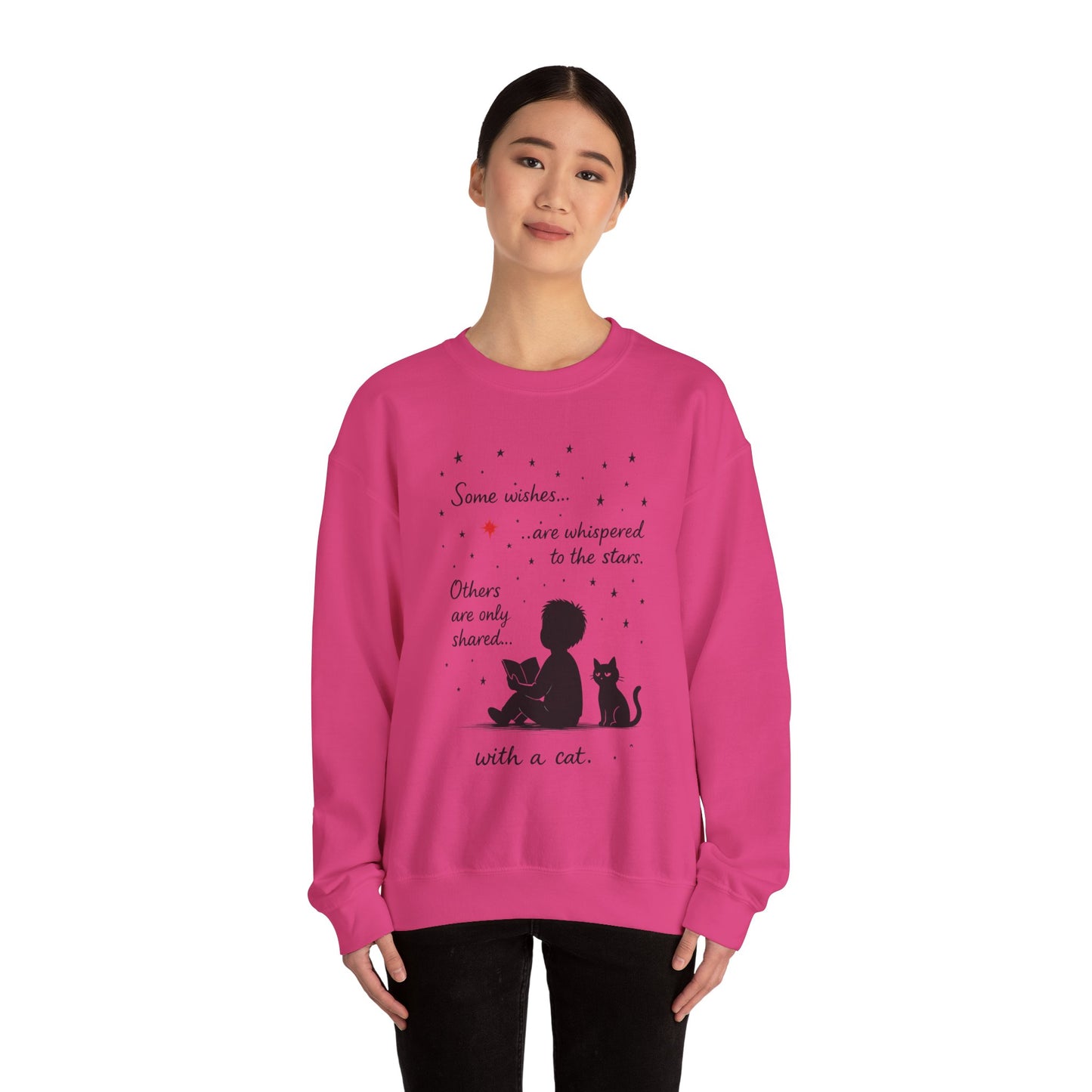 Cozy Cat-Inspired Crewneck Sweatshirt - Literary Lover Gift, Womens Layer, Cat Enthusiast Apparel, Thoughtful Gift for Cozy Nights