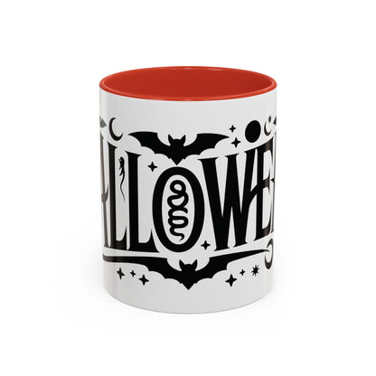 Gothic Halloween Mug, Vintage Typography Coffee Cup, Retro Spooky Aesthetic Gift, Minimal Witchy Academia Drinkware, Coffee Mug (11, 15oz)