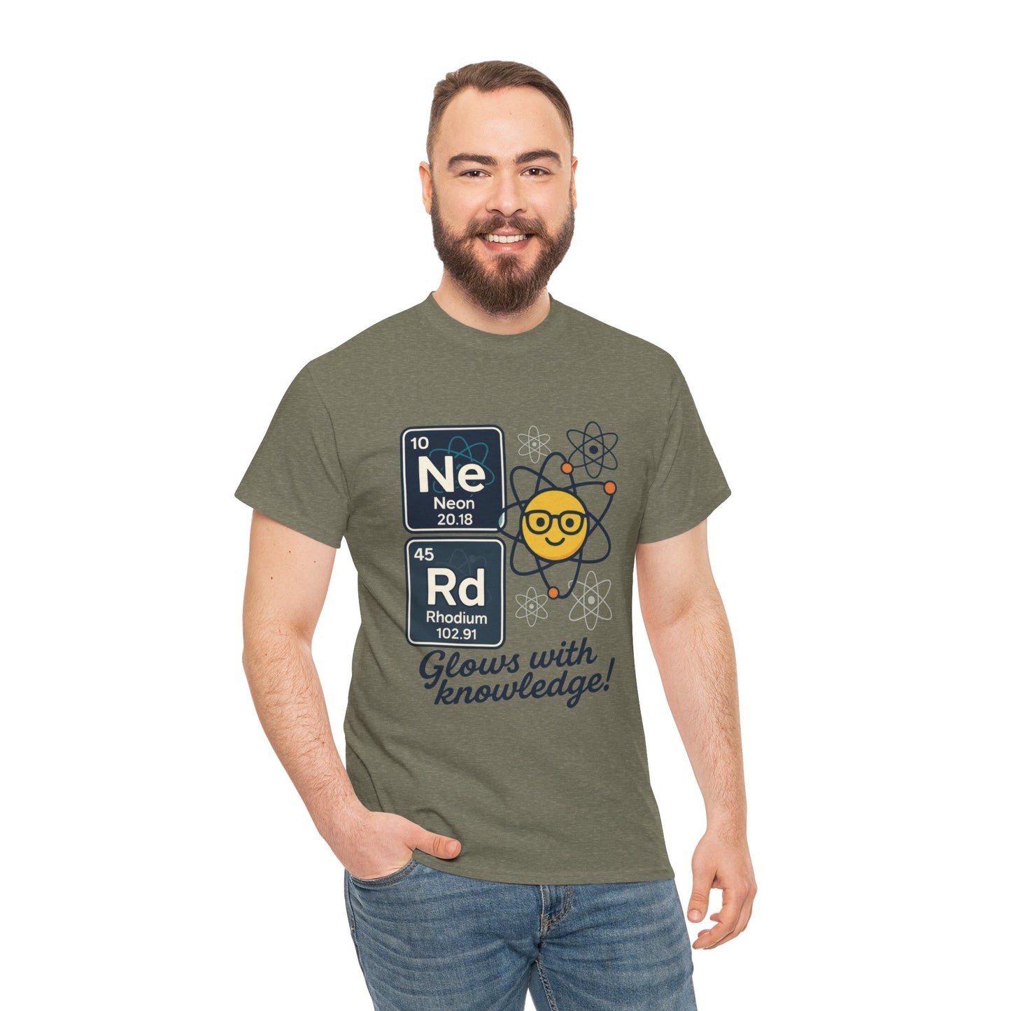 Funny Mens Nerd T-Shirt, NeRd Periodic Table Shirt, Glowing Knowledge Tee, Science Lover Gift, Chemistry Shirt, STEM Apparel, Science Tee